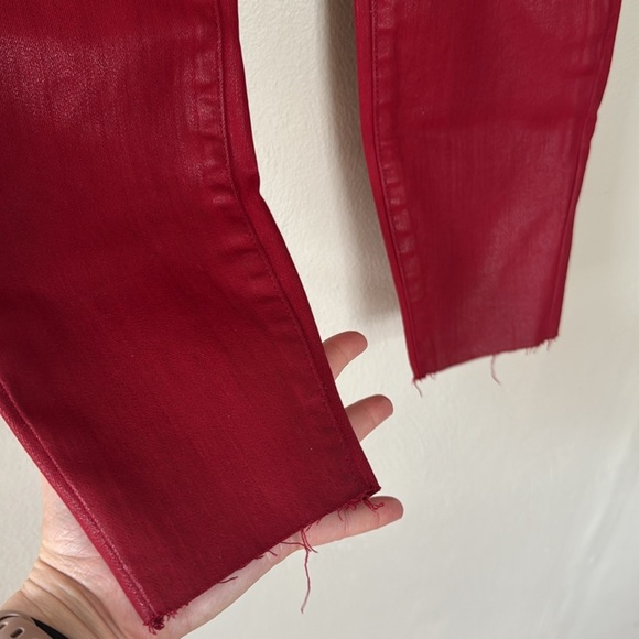 Good American Good Waist Cropped Red Ankle Cropped Jeans 6/28 - Picture 4 of 9